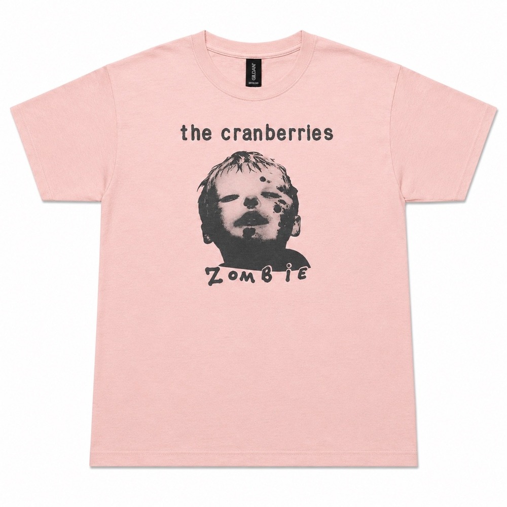 The Cranberries Zombie Band T-Shirt Pink Gildan DryBlend Graphic Tee Mens Large